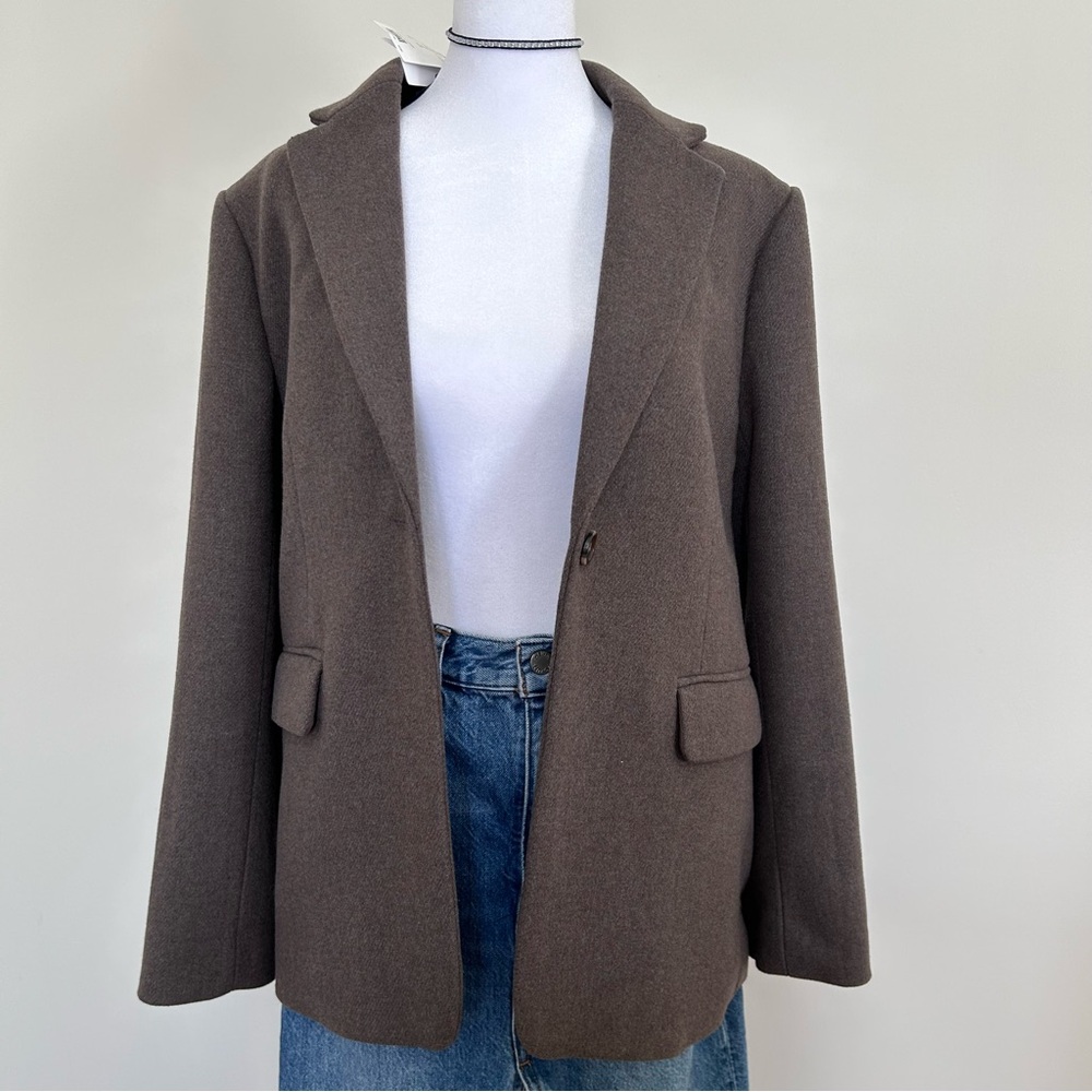 H&M Oversized Blazer Jacket Light Brown
